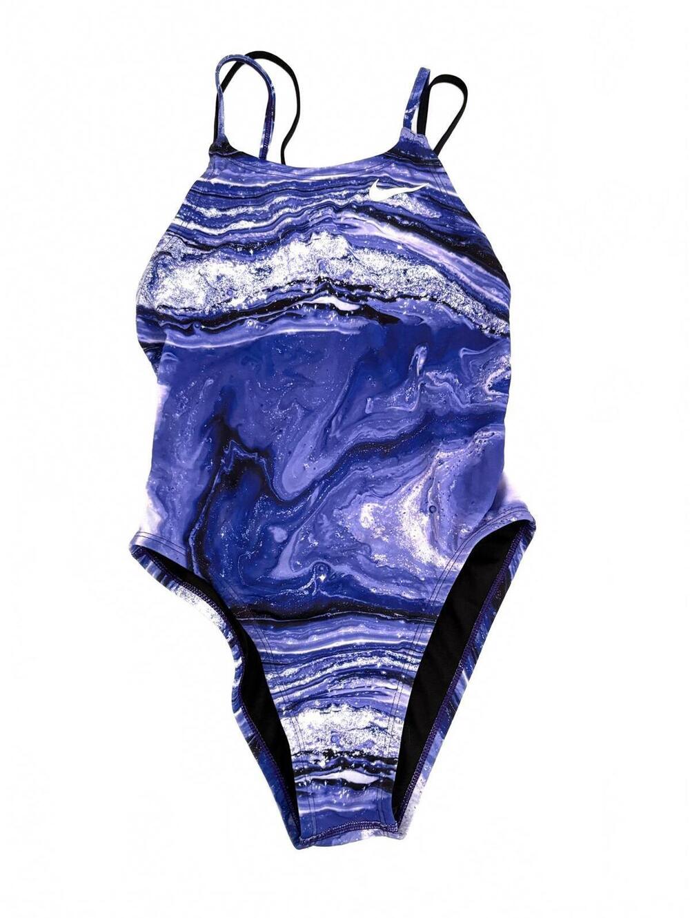 Nike | Women’s | Purple Black white Marbled One Piece Hydrastrong Swimsuit Sz 4